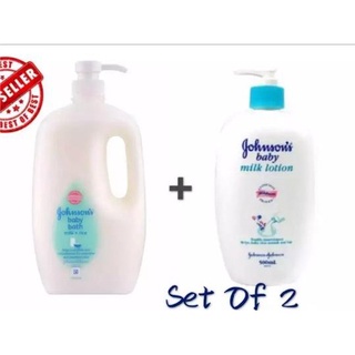 cheap Baby Johnson`s Baby Bath+RIce 1000ML + Baby Milk Lotion 500ML