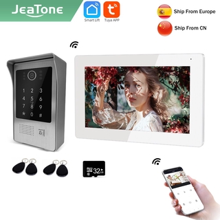 Jeatone TUYA 7”IP WIFI wireless Video Intercom for home Monitor Motion Detection Doorbell outdoor un