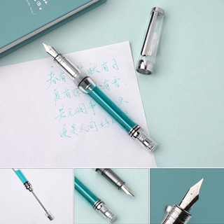 TOP Transparent Vacuum Negative pressure Fountain Pen EF/F Nib 0.38/0.5mm Ink Pen Business Gift