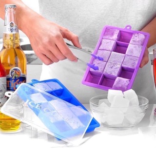 15 grid Ice Cube Tray Ice Cube Mold Ice Maker Box With Lid Candy Cake Pudding Chocolate Mold