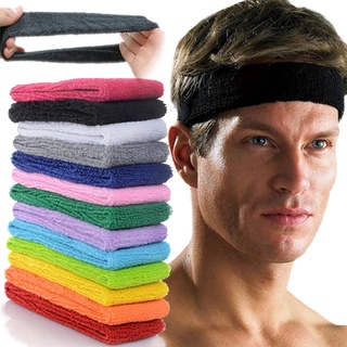 Men Women Cotton Sports Headband/ Yoga Hair Band Gym Stretch Sweatband/ Elastic Strong Fitness Band