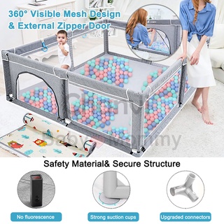 Baby Playpen Toddler Indoor Outdoor Kids Activity Center Safety Fence Play Area Breathable Mesh Crib (2)