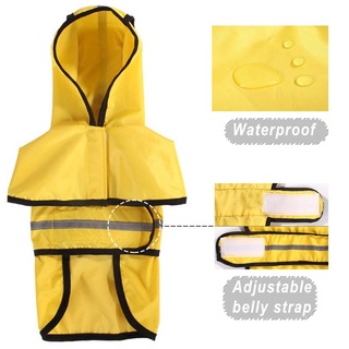 ✣Dog Raincoat Waterproof Reflective Pet Hooded Rain Coat Puppy Cat Clothes Raincoats Pets Apparel