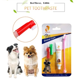 pet soap❈✿Pet supplies cat dog toothbrush toothpaste set mouth cleaning care