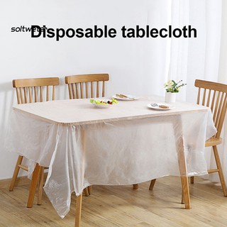 【ST】1 Roll Household PE Disposable Tablecloth Film Thicken Dining Table Cover Cloth