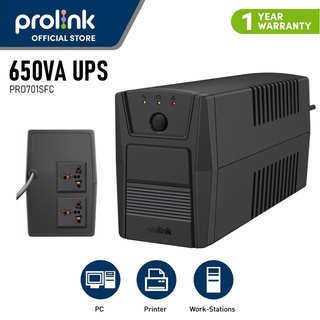 Laptop ComponentsↂPROLINK PRO701SFC 650VA UPS Power Supply Line Interactive with Fast Charging Built