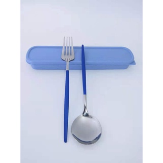 Stainless Steel Spoon And Fork Set With Case