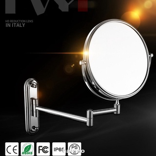 Round Decorative Clear Rotatable Bathroom Double Sided 10X Magnifying Makeup Mirror