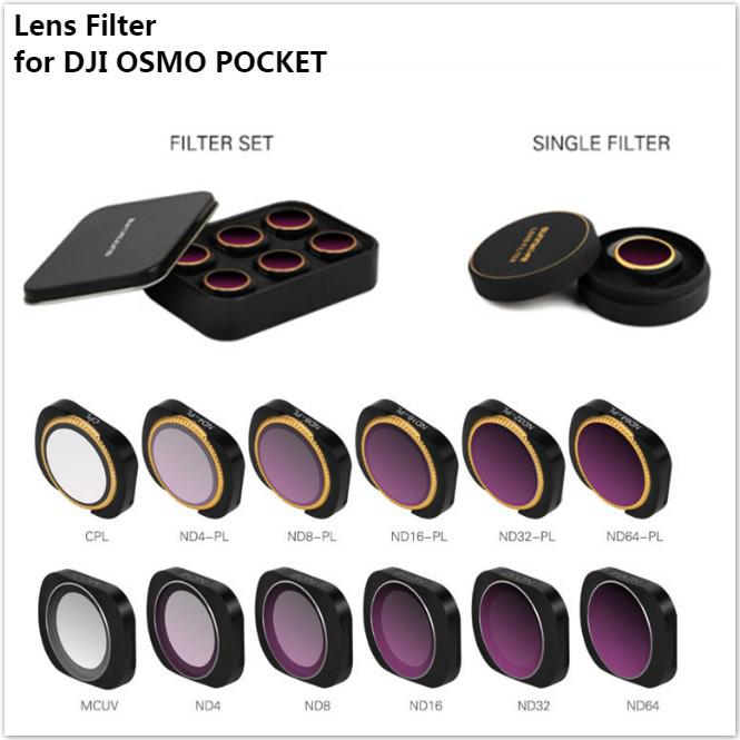 Sunnylife Camera Lens Filter Filters Kit for DJI OSMO POCKET CPL ND-PL Filter 4fJU