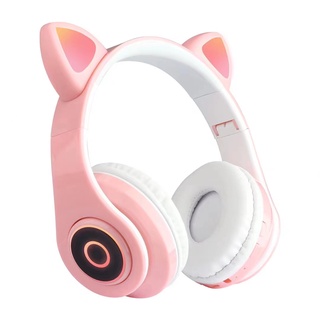 Cat Ear Bluetooth5.0 Headphone Wireless Earphone Gaming Headset WIth LED Light For All Phones Laptop