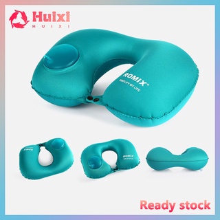 Hui U-shaped Press Inflatable Pillow Lightweight Portable Traveling Neck Pillow Rest Cushion