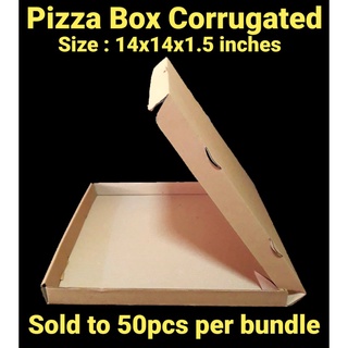 【PHI local cod】 Pizza box corrugated Size 14×14×1.5 inches"50pcs per bundle