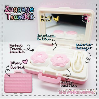 TRAVEL KIT ♡ PINK LUGGAGE CONTACT LENS COMPACT TRAVEL KIT (6)