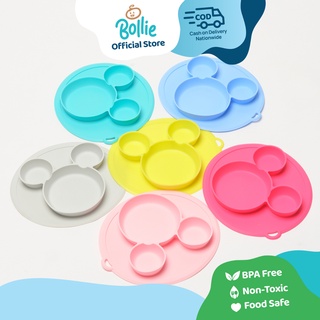 Bollie Baby Míckey Non-Slip Silicone Placemat Feeding Plate BPA Free Baby Plate (1)