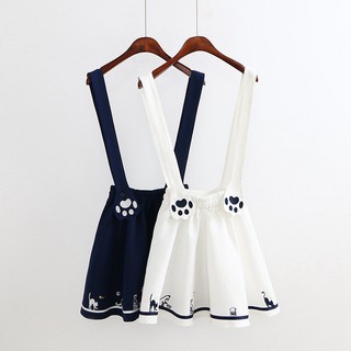 Cute Cat Claw Overalls Suspender Skirt Dress Mini Skirts