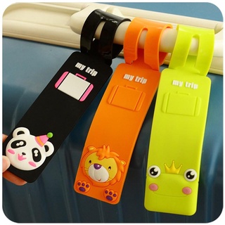 New products❂✧Luggage tag travel bag label silica gel waterproof cartoon checked card