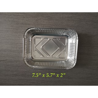 20pcs / 50pcs Aluminum Foil Pan Tray 7.5 x 5.7 x2 with Plastic Lid (850ml)