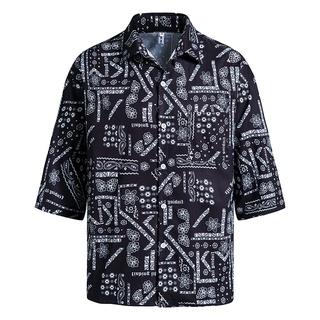 ◙▽EBAY AliExpress foreign trade new style men s short-sleeved floral shirt foreign trade beach shirt