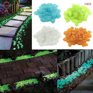 100Pcs/Set Home Decoration Luminous Pebbles Stones Glow In The Dark Garden Ornament For Walkway Fish