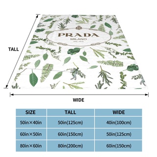 PRADA Logo Flannel Printed Sleeping Blanket Pra Pattern Design Cotton Bed Blanket Kumot Double Size (6)