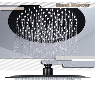 6'' 8'' 10'' 12 inch stainless steel thin black top shower head (8)