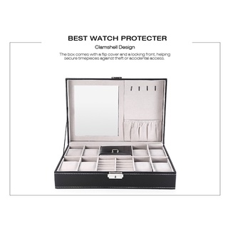 Multifunctional 8 Slots Watch Storage Box Jewelry Display Organizer Case (2)