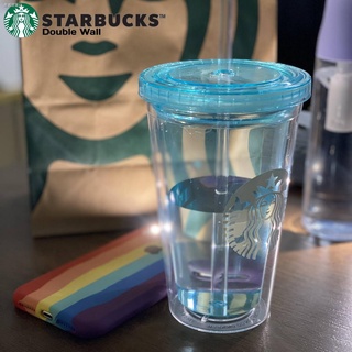 [wholesale]Preferred✎♕►Double Wall Acrylic Venti Cup Crystal Clear Tumbler Mug 16oz with Straw Acry