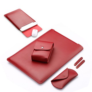 Leather Sleeve Case For MacBook/Laptop Bag with Mouse Pad QMG0