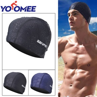 Yoomee 1Pcs Swim Cap Adult Swimming Cap Cotton Fiber Swimming Hat for Men Flexible Waterproof Moisture-proof