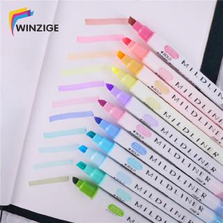 Hanku Fluorescent Pen Set Replace Zebra Mildliner Double Sided Highlighter Pen