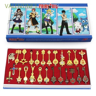 VALENTINE3 Gift Key Keychain Heartfilia Lucy Cosplay Fairy Tail 6cm 25pcs/set Toys Collectible Brinq