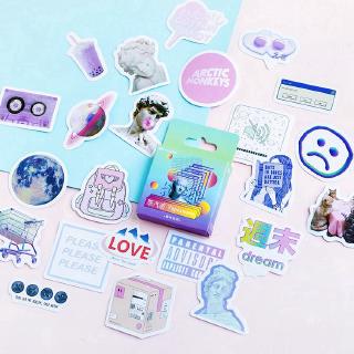 45 Pcs Vaporwave Kawaii Cute Diary Journal Stationery Flakes Scrapbooking DIY Decorative Stickers