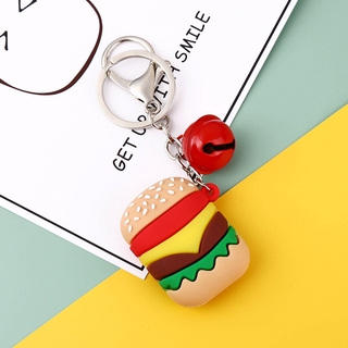 Cute Cartoon Hamburger Fries Avocado Unicorn Personality Keychain Key Bag Pendant Key Chain (3)