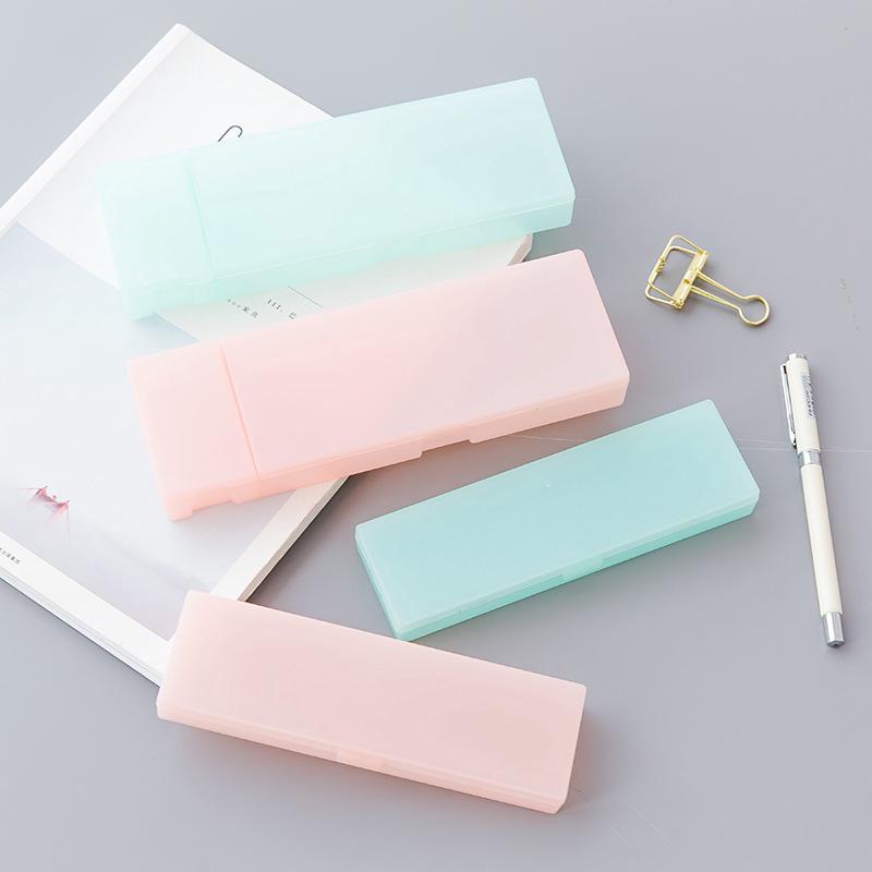 1pcs Multifunctional creative pencil case translucent frosted storage pencil case stationery box