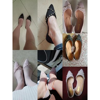 2019 New Fashion Korean Point Flats Rivet Comfort PU Casual Women OL Flat Shoes Women Shoes Peas Shoes Office Lady (2)