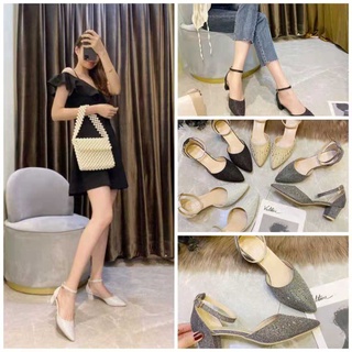 Classy Korean Fashion 8911-2 Glittery Pointed High Heels For Women