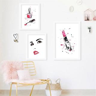 Portrait Of Beautiful Woman Canvas Art Print Poster Makeup Wall Pictures Beauty Saloon Canvas (1)