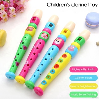【Ready Stock】☏⊙☽6-Hole Small Colorful Clarinet Plastic Flute Beginner Music Playing Instruments Musi