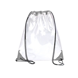 BST New Transparent Drawstring Backpack School Tote Gym Bag Sport Pack
