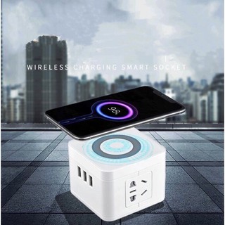 Cube Wireless 2.4A Quick Charger HUB 3 USB Port 2 Power Socket With Switch
