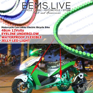 48cm 12Volts Waterproof Flexible Jelly LED Light Eyeline Underglow Light strip for eBike Motorcycles