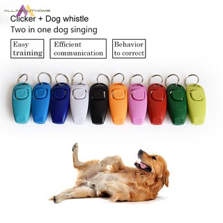 ★ABH★ Hot Sale!Combo Dog Clicker & Whistle - Training,Pet Trainer Click Puppy With Guide,With Key Ri (1)