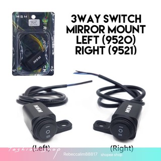Motorcycle Mini Driving Light 3 Way Switch (Alloy) - Mirror Mount