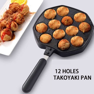 12 Holes Takoyaki Pan Maker Non-Stick Aluminum Baking Mold Octopus Tray Octopus Ball Grill Pan