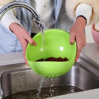 Household cleaning melon and fruit basin draining rice washing machine Creative plastic draining basket vegetable washing basin Rice washing basket