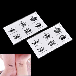 New Fake Temporary Tattoo Sticker Disposable Crown Arm Body Waterproof Women Art