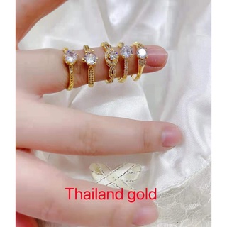 18K Bangkok Gold Plated diamond Fashion Ring for women ladies adjustable ring free box