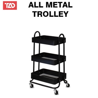 tools⊕TAD0028 3 Layer ALL METAL Rolling Cart Utility Trolley Home Bedroom Office Salon with Wheels