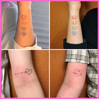 [Splinker] 30PCS Colorful Tattoo Sticker Waterproof Temporary Rainbow Smiley Cute Love Fake Tattoo Sticker