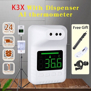 ❤K3X Dispenser With stand K3 PLUS Thermometer Scanner Automatic Alcohol Dispenser on Hand Non-Contac